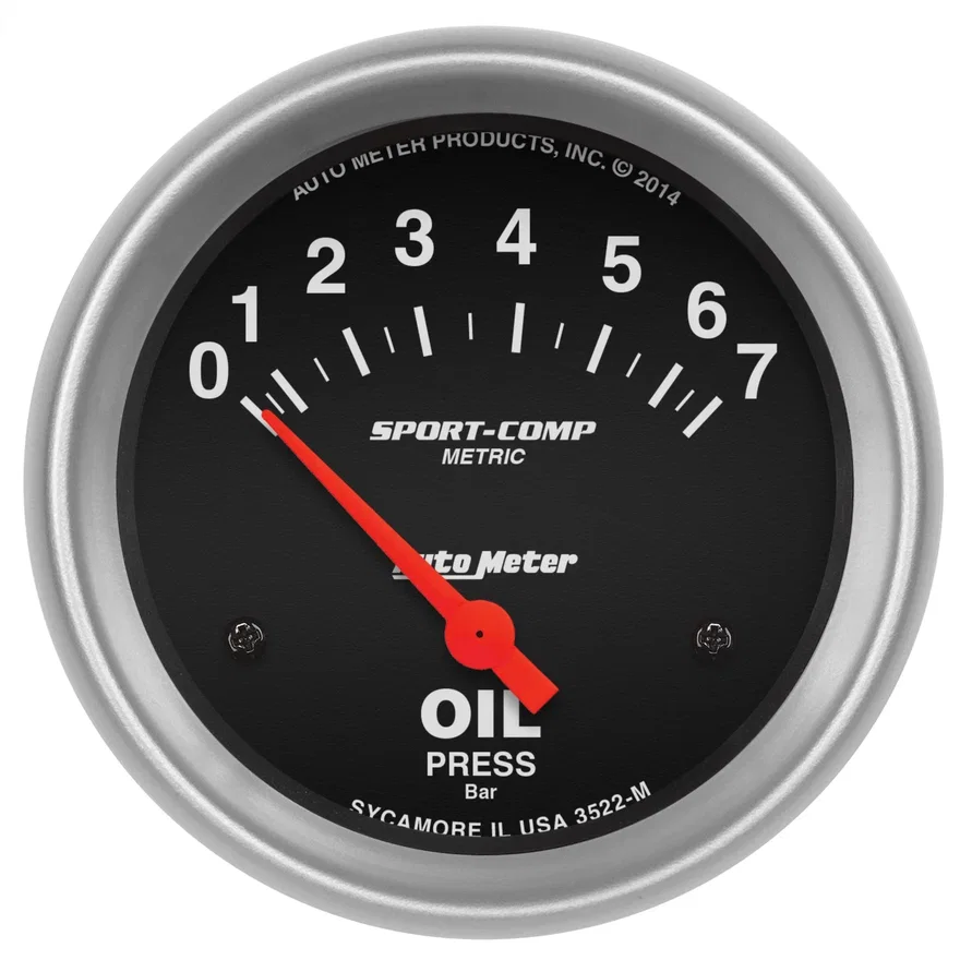 GAUGE; OIL PRESSURE; 2 5/8in.; 7 BAR; ELECTRIC; SPORT-COMP