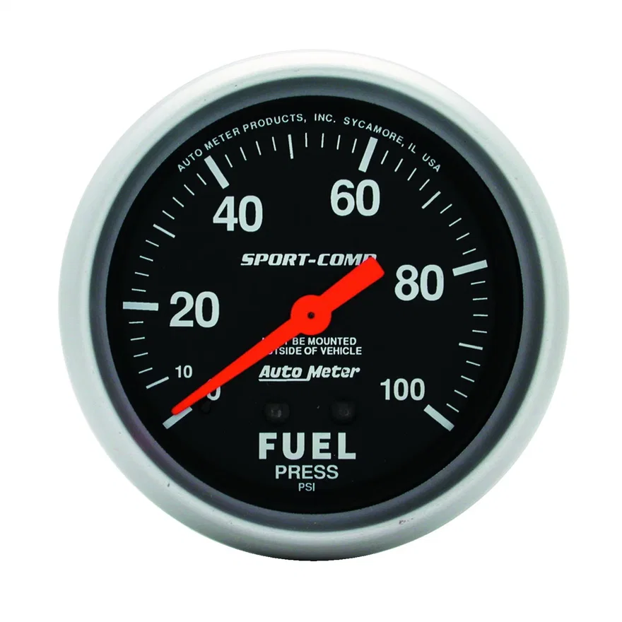 GAUGE; FUEL PRESSURE; 2 5/8in.; 100PSI; MECHANICAL; SPORT-COMP