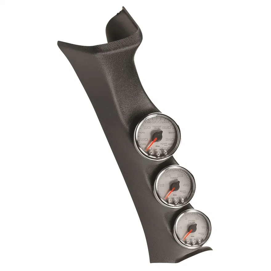 DSL GAUGE KIT; A-PILLR; FORD 08-10; BST/EGT/TRANS; 60PSI/2Kdeg.F/300deg.F; SLVR;