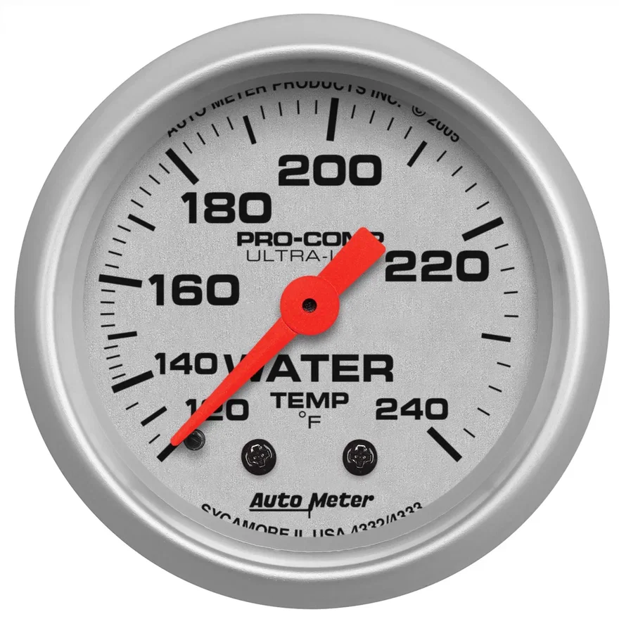 GAUGE; WATER TEMP; 2 1/16in.; 120-240deg.F; MECHANICAL; ULTRA-LITE