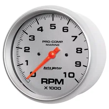 GAUGE; TACHOMETER; 5in.; 10K RPM; MARINE SILVER image 2
