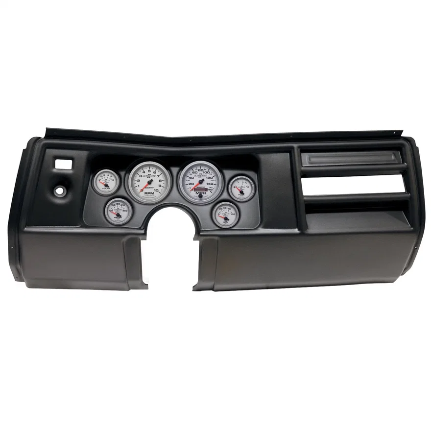 DIRECT FIT DASH KIT; (3 3/8in. X2; 2 1/16in. X4); CHEVY CHEVELLE NO VENT 69; ULT