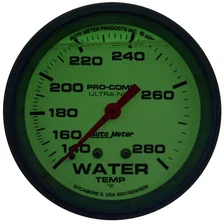 GAUGE; WTEMP; 2 5/8in.; 140-280deg.F; LIQUID FILLED MECH; GLOW IN DARK; ULTRA-NI image 2