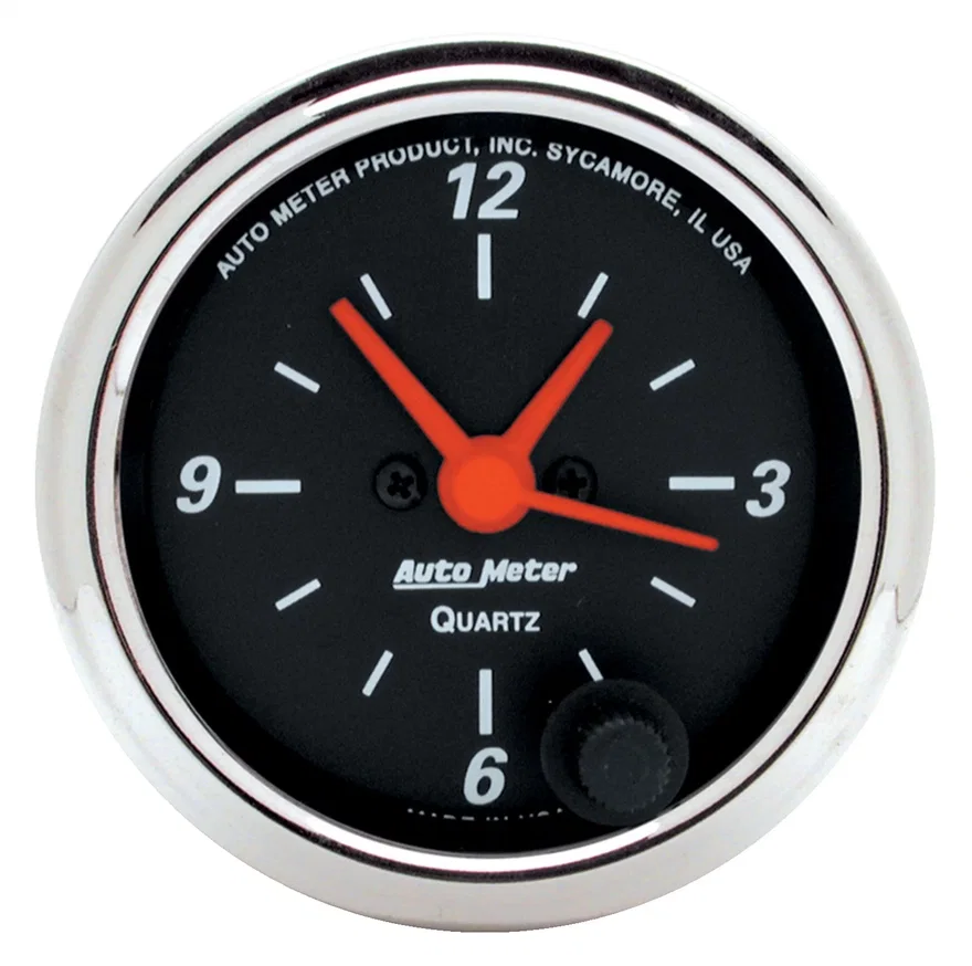 GAUGE; CLOCK; 2 1/16in.; 12HR; ANALOG; DESIGNER BLACK