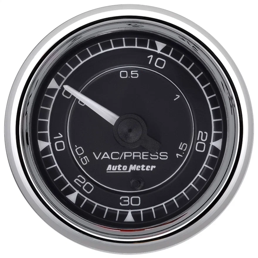 GAUGE; VAC/BOOST; 2 1/16in.; 30INHG-30PSI; DIGITAL STEPPER MOTOR; CHRONO CHROME