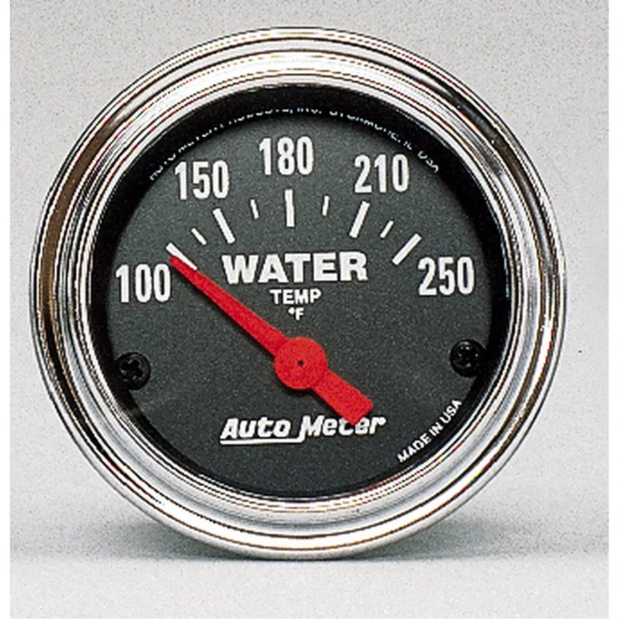 GAUGE; WATER TEMP; 2 1/16in.; 100-250deg.F; ELECTRIC; TRADITIONAL CHROME