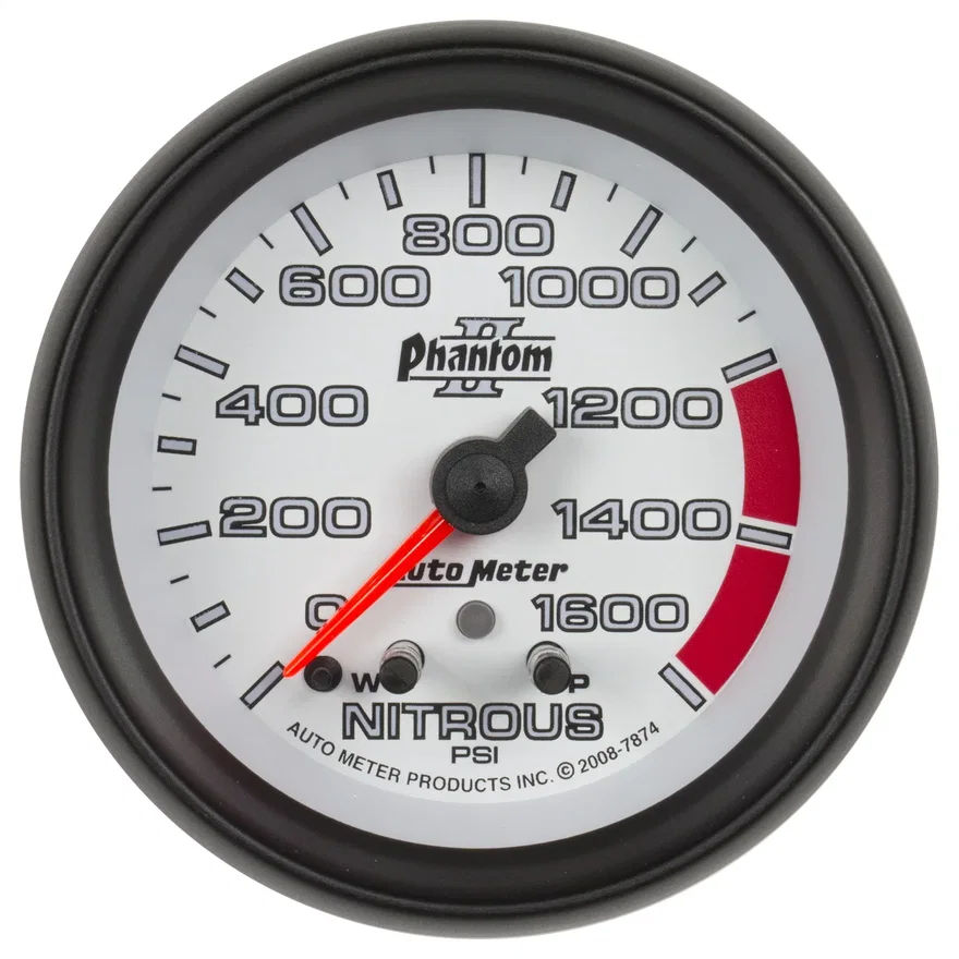 GAUGE; NITROUS PRESS; 2 5/8in.; 1600PSI; STEPPER MOTOR W/PEAK/WARN; PHANTOM II
