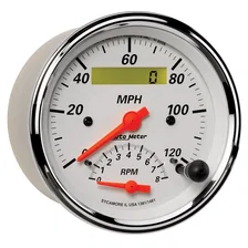 GAUGE; TACH/SPEEDO; 3 3/8in.; 120MPH/8K RPM; ELEC. PROGRAM.; ARCTIC WHITE image 3