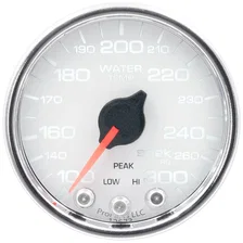 GAUGE; WATER TEMP; 2 1/16in.; 300deg.F; STEPPER MOTOR W/PEAK/WARN; WHT/CHRM; SPE image 2