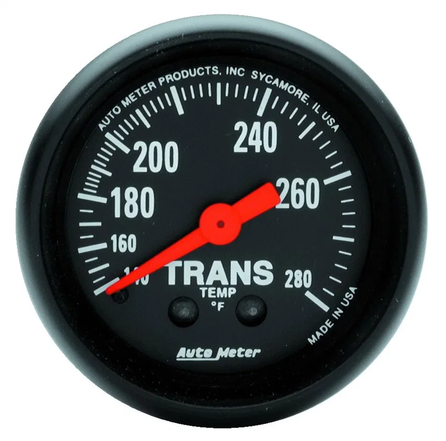 GAUGE; TRANSMISSION TEMP; 2 1/16in.; 140-280deg.F; MECHANICAL; 8FT.; Z-SERIES