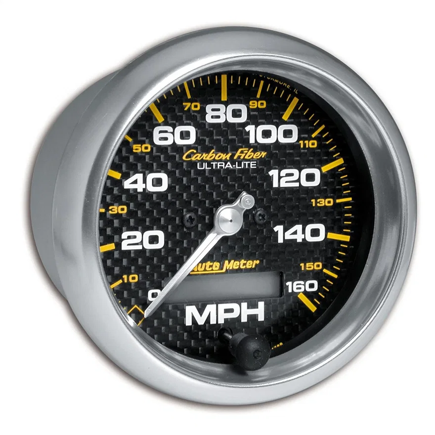 GAUGE; SPEEDOMETER; 3 3/8in.; 160MPH; ELEC. PROGRAMMABLE; CARBON FIBER