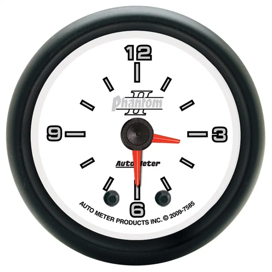GAUGE; CLOCK; 2 1/16in.; 12HR; ANALOG; PHANTOM II