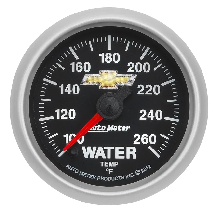 GAUGE; WATER TEMP; 2 1/16in.; 100-260deg.F; DIGITAL STEPPER MOTOR; CHEVY GOLD BO