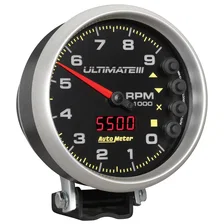 GAUGE; TACH; 5in.; 9K RPM; PEDESTAL; DATALOGGING; ULTIMATE III PLAYBACK; BLACK image 5