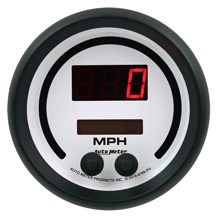 GAUGE; SPEEDO; 3 3/8in.; 260 MPH/260 KM/H; ELEC PROGRAM; PHANTOM ELITE DIGITAL