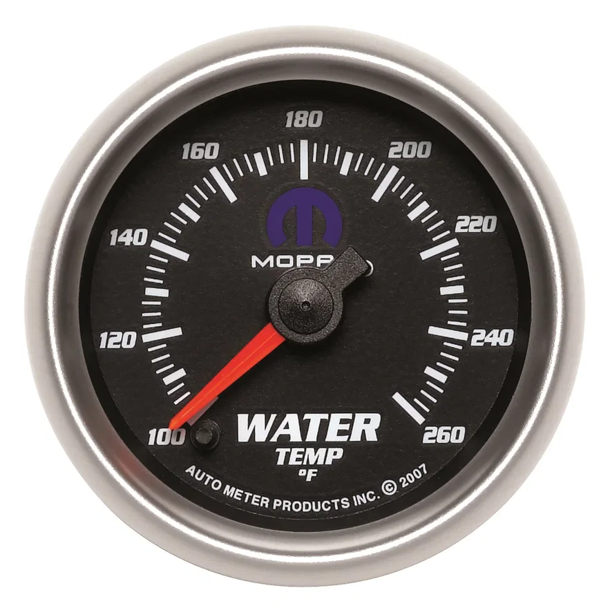 GAUGE; WATER TEMP; 2 1/16in.; 100-260deg.F; DIGITAL STEPPER MOTOR; BLACK; MOPAR