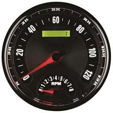 GAUGE; TACH/SPEEDO; 5in.; 160MPH/8K RPM; ELEC. PROGRAM.; AMER. MUSCLE image 4