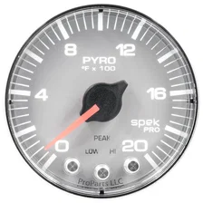 GAUGE; PYRO. (EGT); 2 1/16in.; 2000deg.F; STEPPER MOTOR W/PEAK/WRN; SLVR/CHRM; S image 2