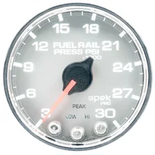GAUGE; RAIL PRESS; 2 1/16in.; 30KPSI; STEPPER MOTOR W/PEAK/WARN; SLVR/CHRM; SPEK image 2