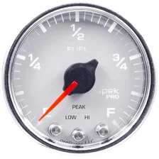 GAUGE; FUEL LEVEL; 2 1/16in.; 0-270O PROGRAMMABLE; WHT/CHRM; SPEK-PRO image 2