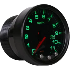 GAUGE; TACH; 2 1/16in.; 11K RPM; W/SHIFT LIGHT/PEAK MEM; BLK/SMKE/BLK; SPEK-PRO image 1