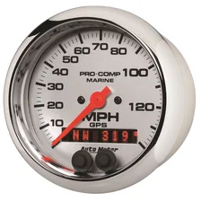 GAUGE; SPEEDOMETER; 3 3/8in.; 140MPH; GPS; MARINE CHROME image 2