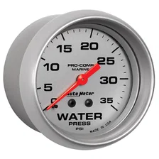 GAUGE; WATER PRESS; 2 5/8in.; 35PSI; MECHANICAL; MARINE SILVER image 3
