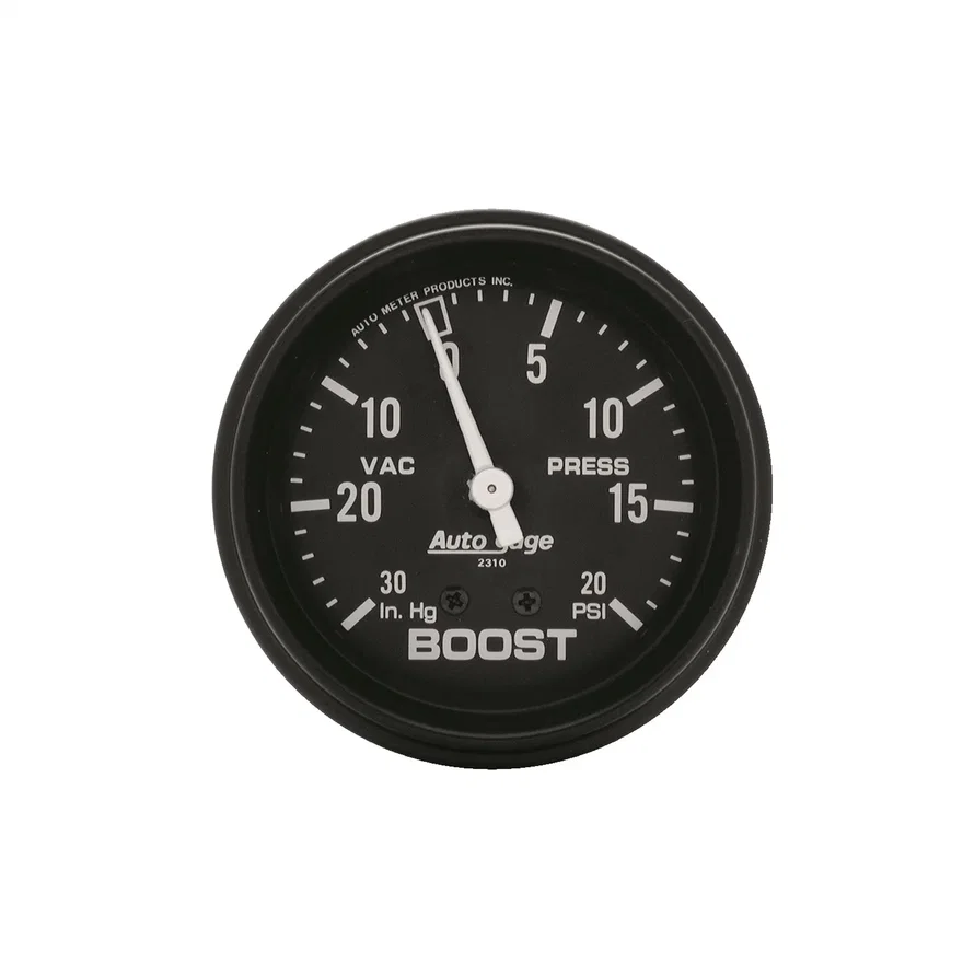 GAUGE; VAC/BOOST; 2 5/8in.; 30INHG-20PSI; MECHANICAL; BLACK; AUTOGAGE