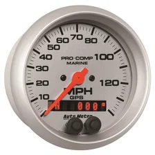 GAUGE; SPEEDOMETER; 3 3/8in.; 140MPH; GPS; MARINE SILVER image 3