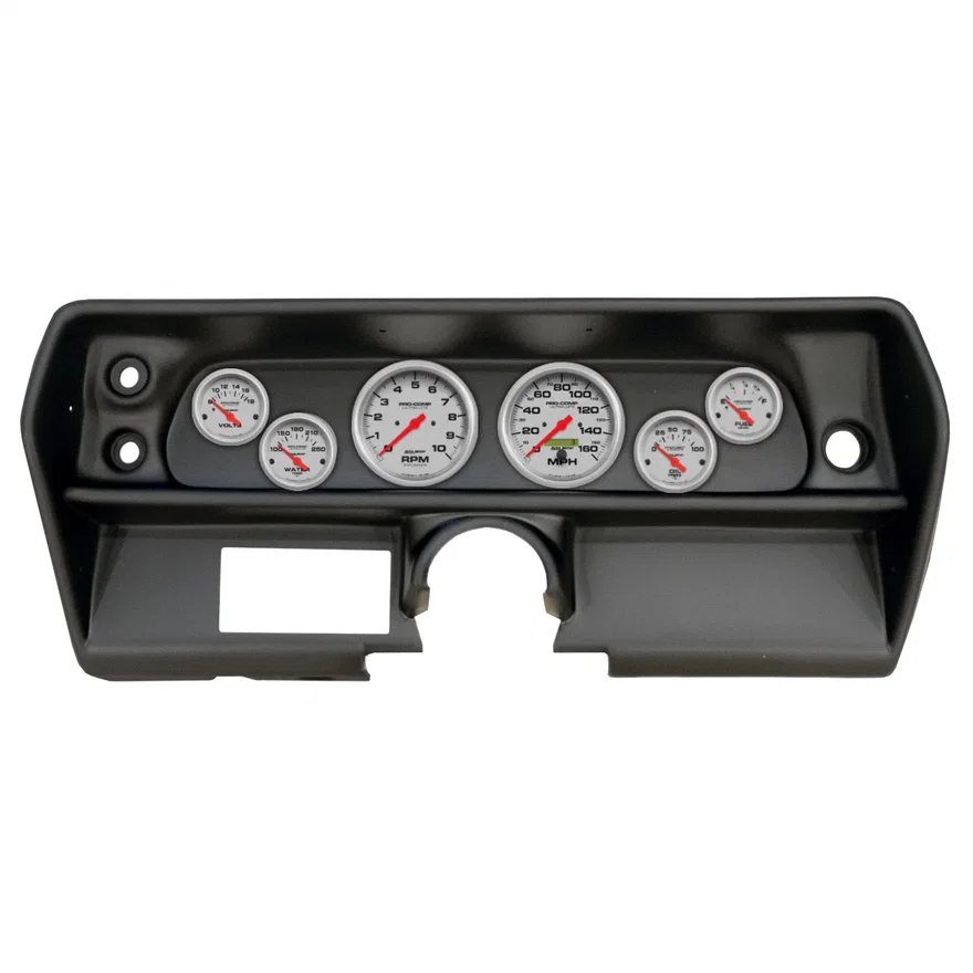 DIRECT FIT DASH KIT; (3 3/8in. X2; 2 1/16in. X4); CHEVY NOVA 68; ULTRA-LITE