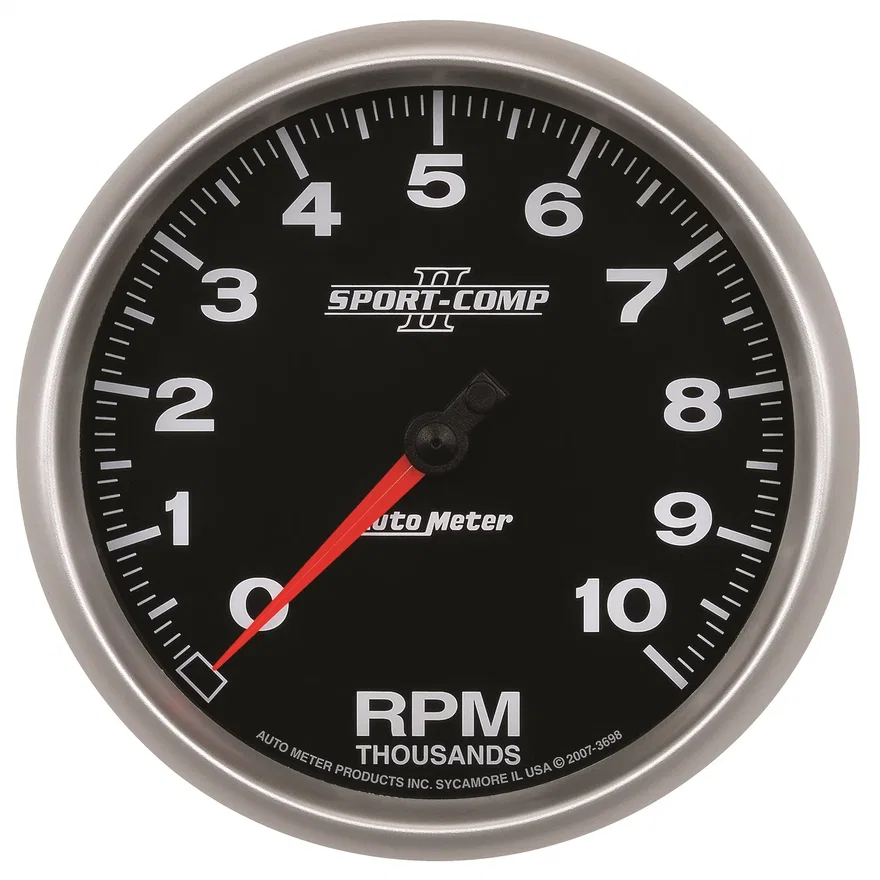 GAUGE; TACHOMETER; 5in.; 10K RPM; IN-DASH; SPORT-COMP II