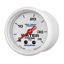 GAUGE; WATER PRESS; 2 1/16in.; 35PSI; MECHANICAL; MARINE WHITE image 2