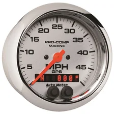 GAUGE; SPEEDOMETER; 3 3/8in.; 50MPH; GPS; MARINE CHROME image 3