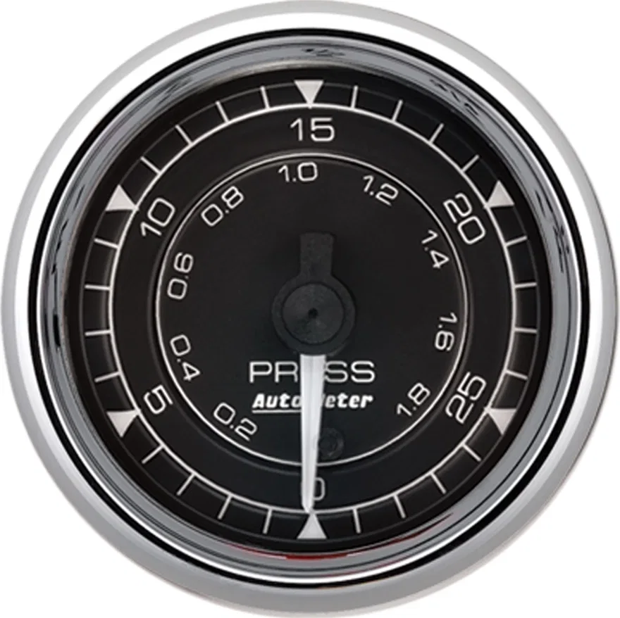 GAUGE; PRESSURE; 2 1/16in.; 30PSI; DIGITAL STEPPER MOTOR; CHRONO CHROME