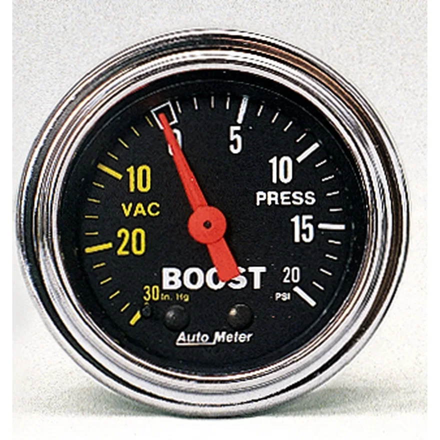 GAUGE; VAC/BOOST; 2 1/16in.; 30INHG-20PSI; MECHANICAL; TRADITIONAL CHROME
