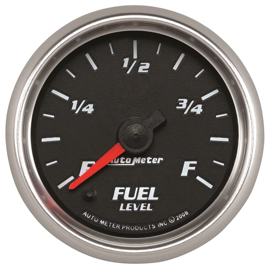 GAUGE; FUEL LEVEL; 2 1/16in.; 0-280O PROGRAMMABLE; BLACK; PRO-CYCLE
