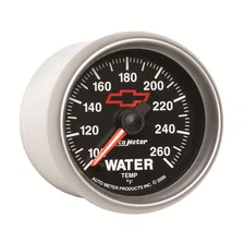 GAUGE; WATER TEMP; 2 1/16in.; 100-260deg.F; DIGITAL STEPPER MOTOR; CHEVY RED BOW image 3