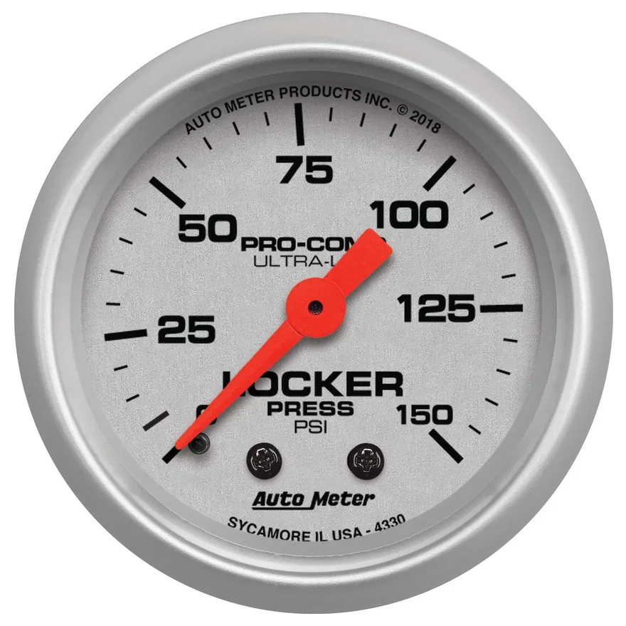 GAUGE; AIR LOCKER PRESS; 2 1/16in.; 150PSI; MECHANICAL; ULTRA-LITE