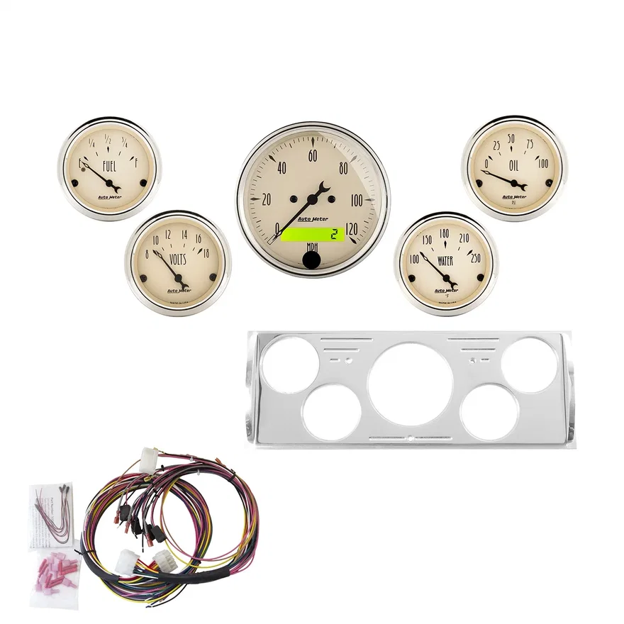 DIRECT FIT DASH KIT; CHEVY TRUCK 40-46; MPH/FUEL/OILP/WTMP/BAT; AB