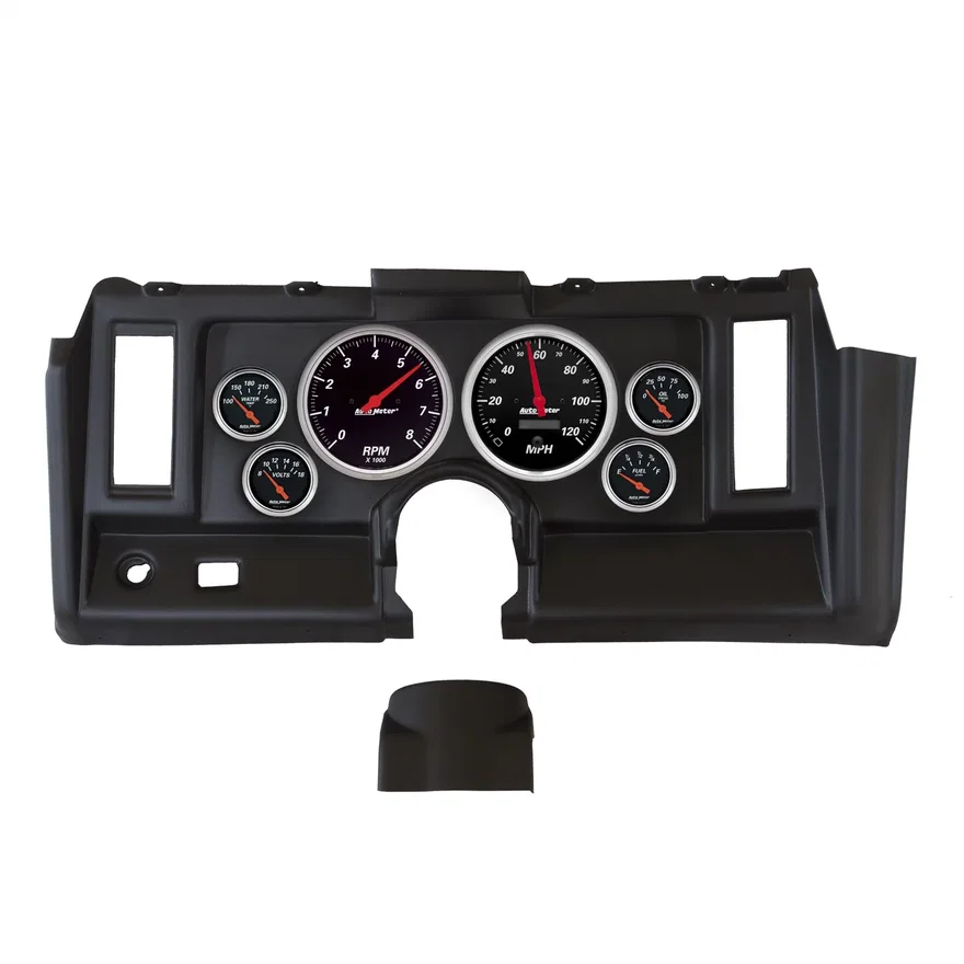 DIRECT FIT DASH KIT; CAMARO 69; TACH/MPH/FUEL/OILP/WTMP/VOLT; DESIGNER BLACK