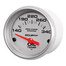 GAUGE; OIL TEMP; 2 1/16in.; 140-300deg.F; ELECTRIC; MARINE SILVER image 2