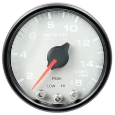 GAUGE; NITROUS PRESS; 2 1/16in.; 1600PSI; STEPPER MOTOR W/PK/WRN; WHT/BLK; SPEK image 2