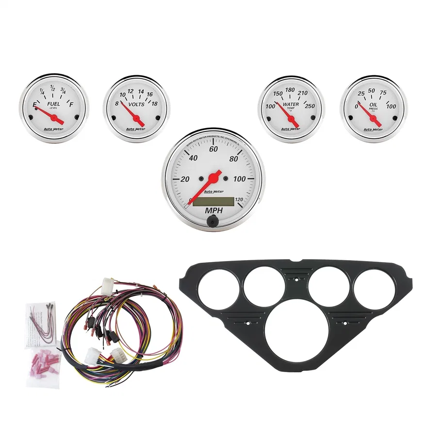 DIRECT FIT DASH KIT; CHEVY TRUCK 55-59; MPH/FUEL/OILP/WTMP/BAT; AW