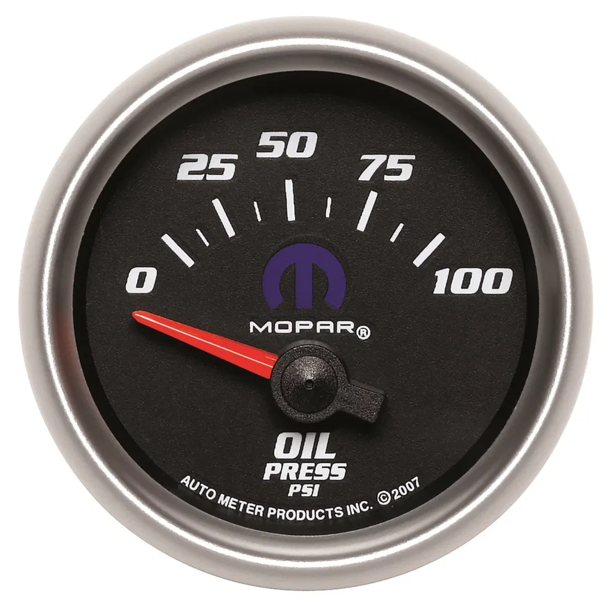 GAUGE; OIL PRESSURE; 2 1/16in.; 100PSI; ELECTRIC; BLACK; MOPAR