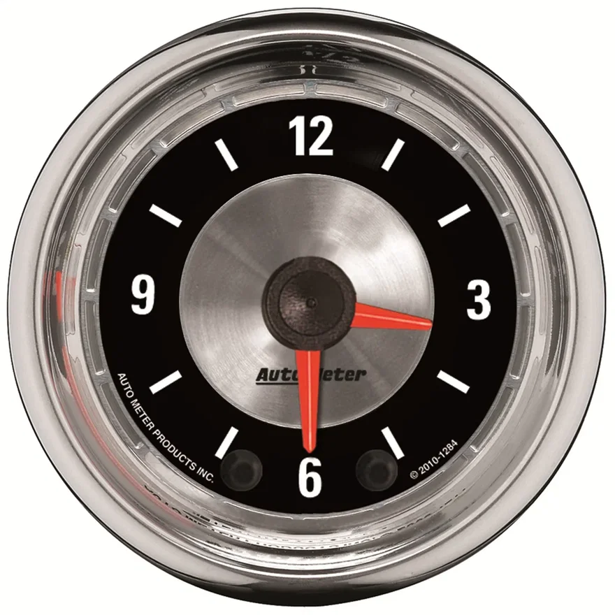 GAUGE; CLOCK; 2 1/16in.; 12HR; ANALOG; AMERICAN MUSCLE