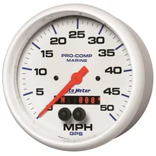 GAUGE; SPEEDOMETER; 5in.; 50MPH; GPS; MARINE WHITE image 2