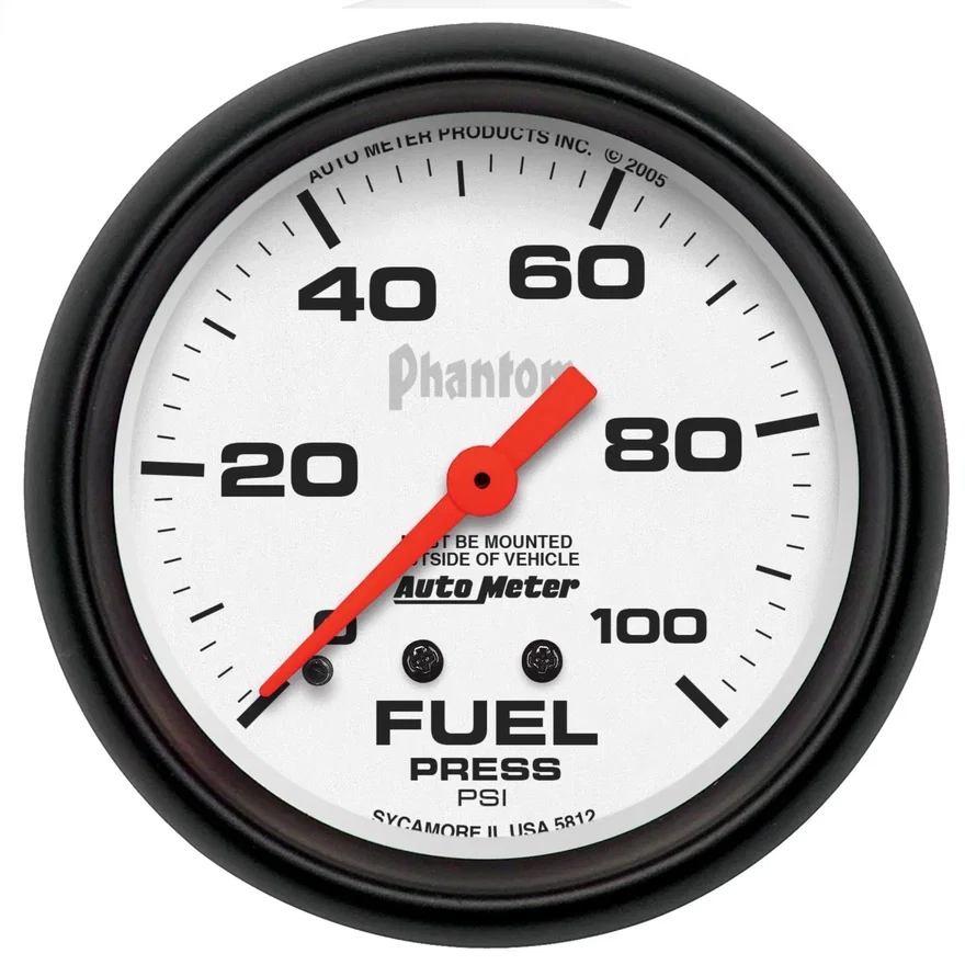 GAUGE; FUEL PRESSURE; 2 5/8in.; 100PSI; MECHANICAL; PHANTOM