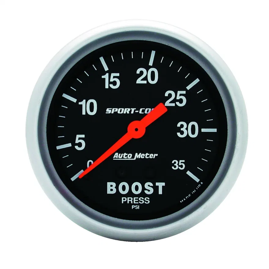GAUGE; BOOST; 2 5/8in.; 35PSI; MECHANICAL; SPORT-COMP