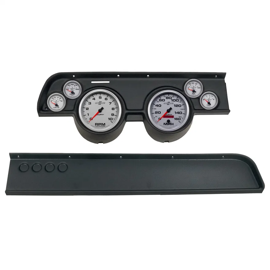 DIRECT FIT DASH KIT; (5in. X2; 2 1/16in. X4); MERC COUGAR NO AC 67-68; ULTRA-LIT