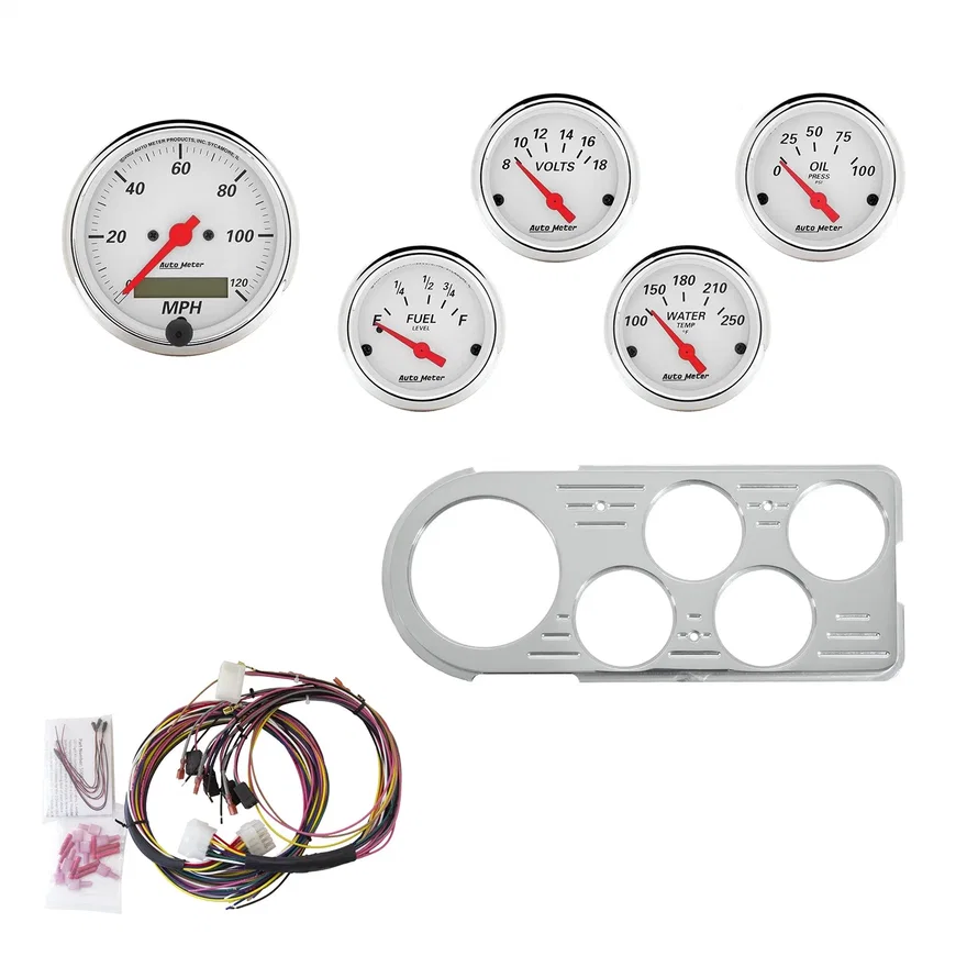 DIRECT FIT DASH KIT; FORD TRUCK 48-50; MPH/FUEL/OILP/WTMP/BAT; AW